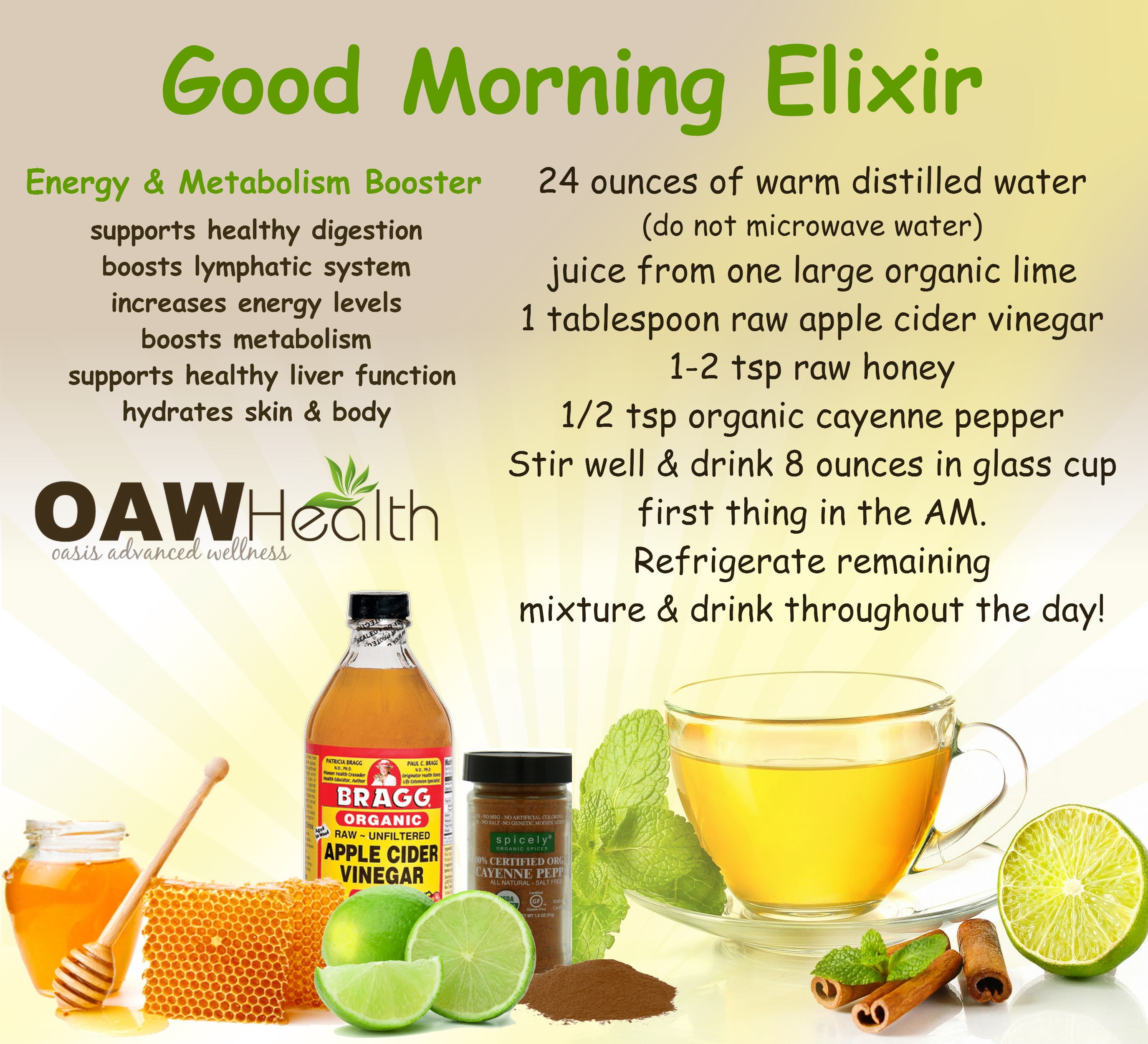 good morning apple cider vinegar health elixir - oawhealth