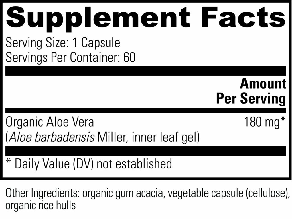 Aloe Vera Supplement Facts -