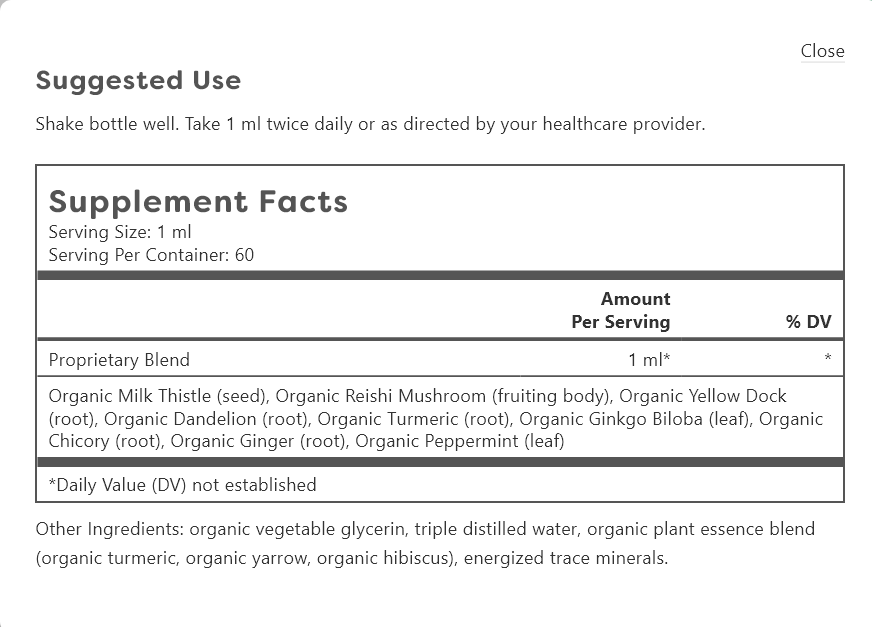 Liver Health Supplement Facts